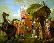 Francis Hayman Lord Clive meeting with Mir Jafar at the Battle of Plassey in 1757 oil